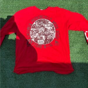 Red Graphic Long Sleeve Shirt